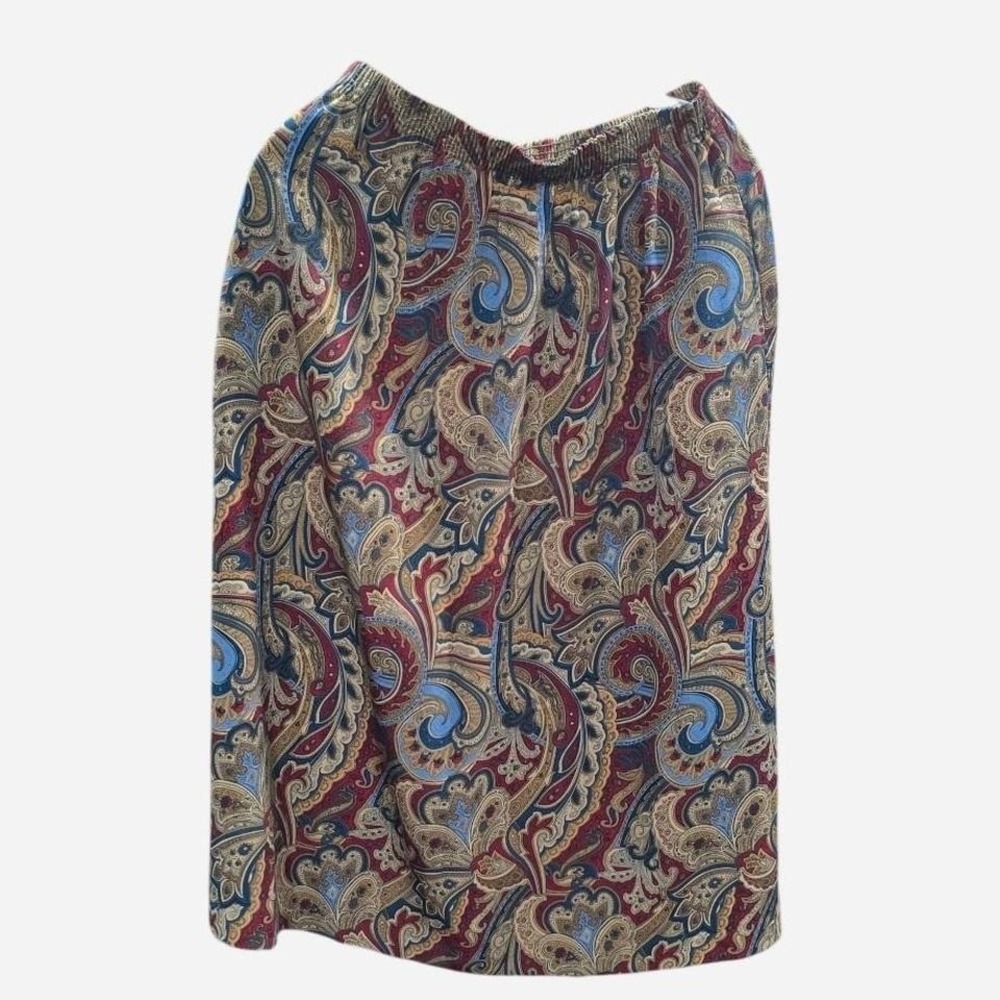 Women's vintage paisley skirt with awesome jewel tones by Bonworth‎ size medium